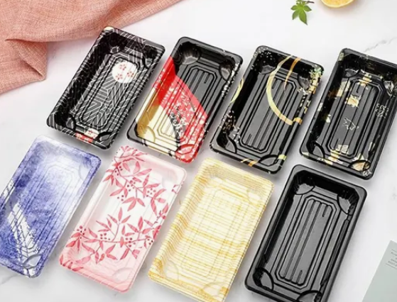 Wegwerp plastic sushi-voedselbakje 