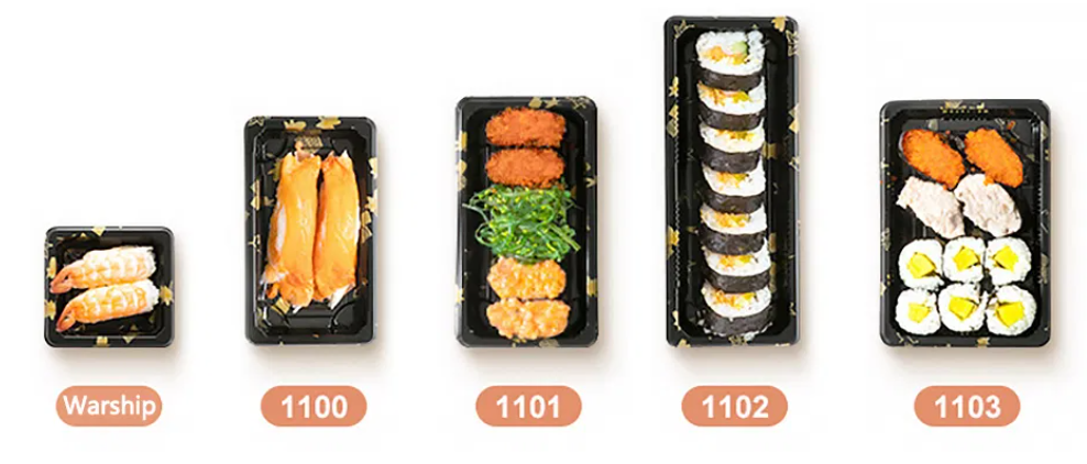 Wegwerp plastic sushi-voedselbakje 