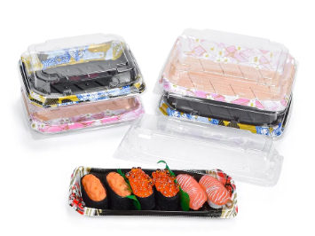 Wegwerp plastic sushi-voedselbakje 